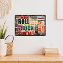 Roll Rock Metal Plate Tin Plaque Bar Pub Wall Art Sign Home Decoration