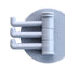 Bathroom Wall Hanging Rotatable 3 Hooks Adhesive Bracket Holder (Grey) Newly