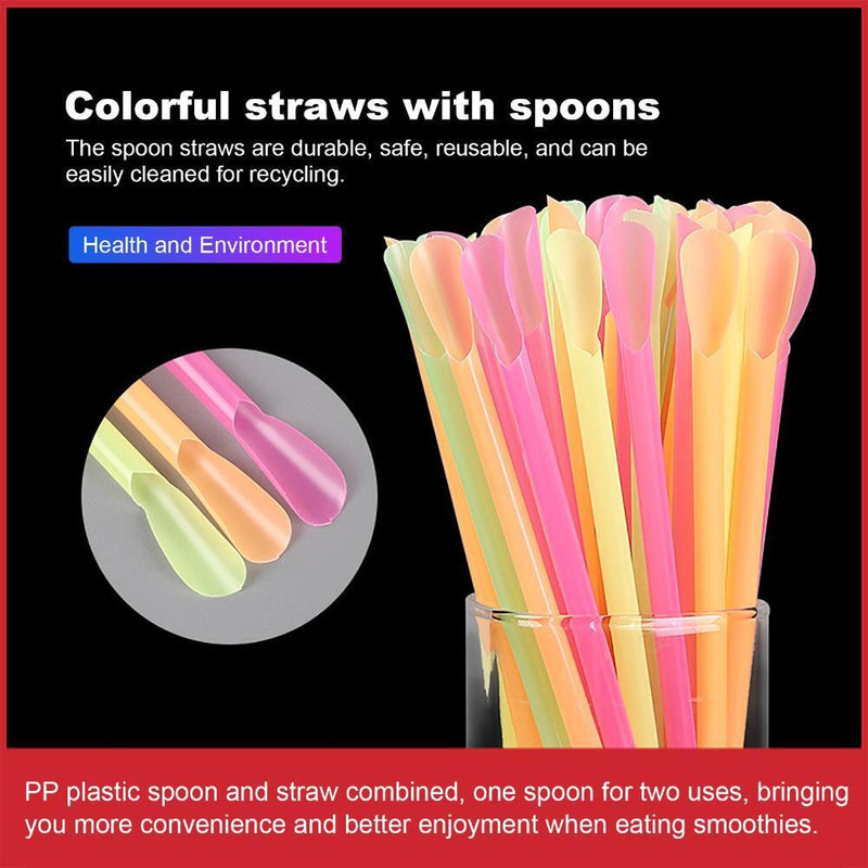 Portable Scoop Straws - Safe BPA Free Plastic Material Random Color Straws