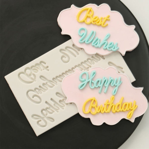 Wishes Pastry Making Biscuit Mould Cake Decorating Tool Letters Silicone Mold