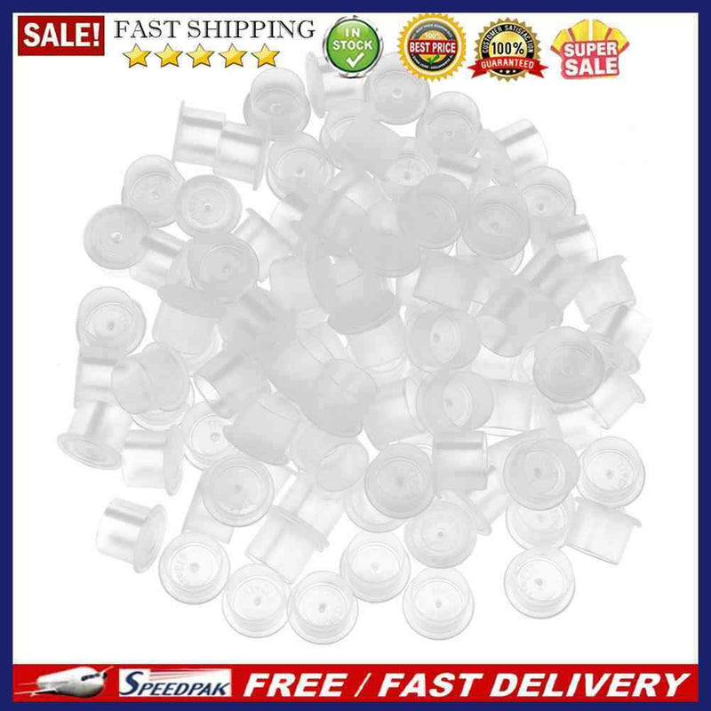 Plastic Microblading Tattoo Ink Cup Cap Pigment Clear Holder Container(B)