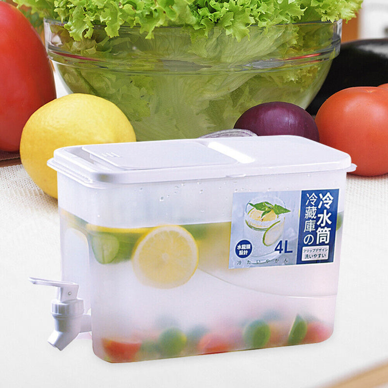 4L Refrigerator Cold Ice Kettle With Faucet Lemonade Water Tea Bottle Cool Newly