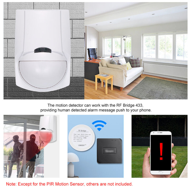 Motion Sensor Alarm, Wireless PIR Human Body Infrared Motion Sensor Detecto