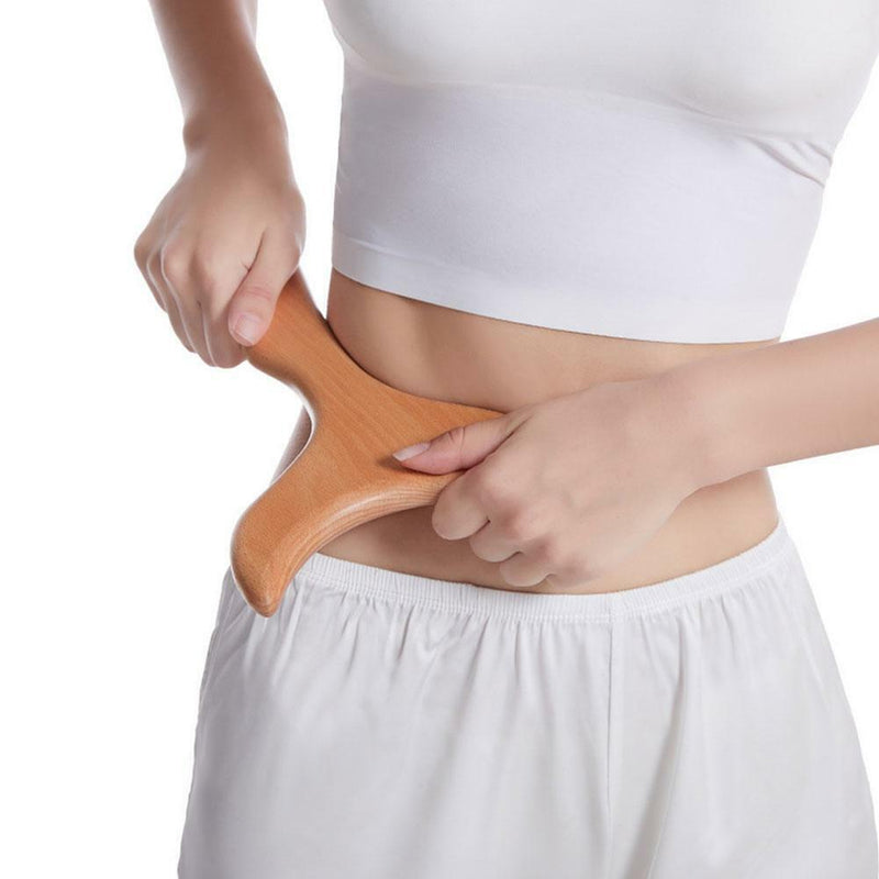 Fork Shaped Wood Wooden Gua Sha Tool Board Scraping Spa Massager