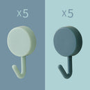 10pcs Nordic Adhesive Wall Hooks Strong Towel Key Hanger (Light+Dark Blue) Newly