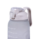2L Water Bottle Straw Cup Time Marker Sports Drinking Fitness Jugs (Grey) Newly