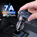 Smart Phone Adapter Universal 4-Port USB Fast Charging LED Display Car Charger