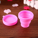 Outdoor Travel Silicone Retractable Tumblerful Collapsible Bottle(Pink)