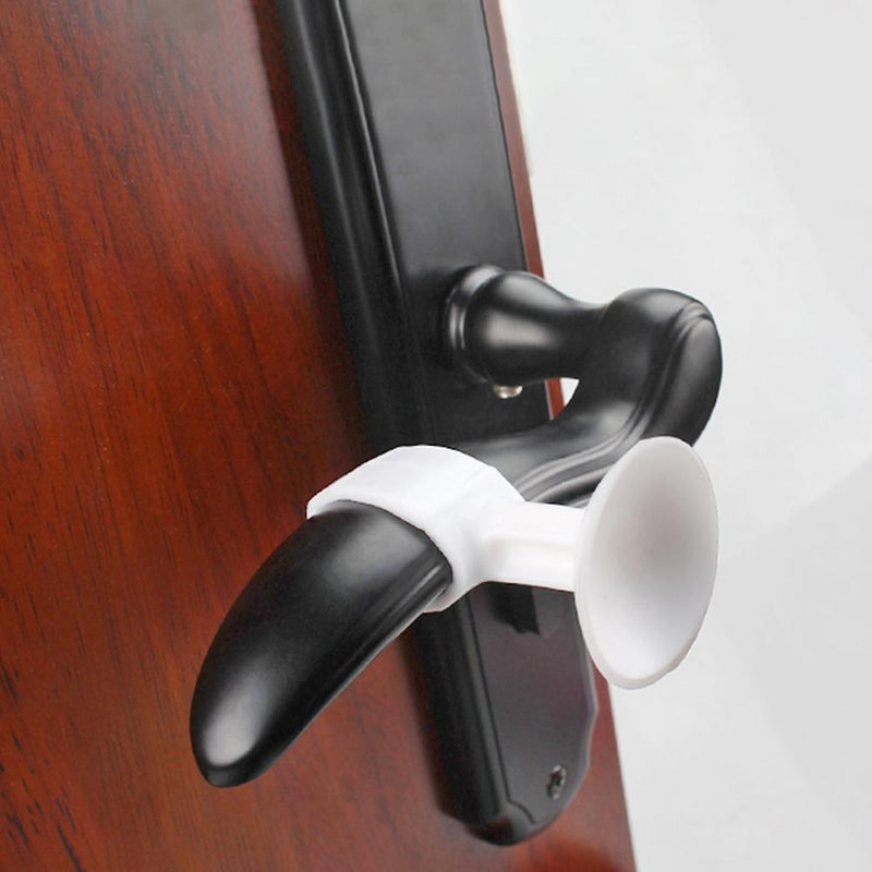 2pcs Doorknob Wall Mute Crash Pad Cushion Door Handle Lock Silencer (White)