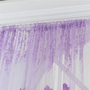 Offset Printing Sheer Curtain Yarn Tulle Window Screen Voile Panel(Purple)