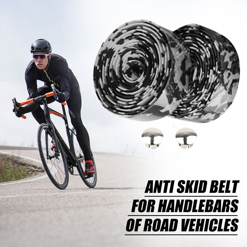 1 Pair Rubber Road Bike Handlebar Tape Plugs Anti-Slip Bicycle Handle Bar B