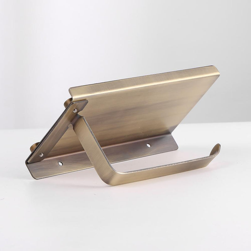 Wall Mounted Paper Towel Rack Stainless Steel Bathroom Tissue Holder (L)
