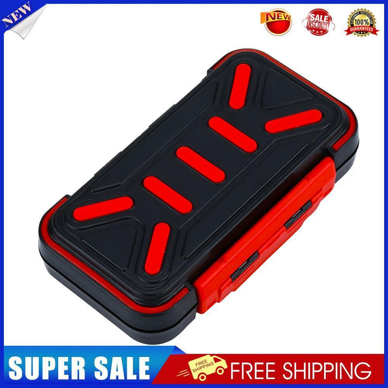 Fishing Waterproof Fish Tackle Box Double-Side Hook Bait Case (Black Red M)