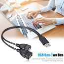 High Speed USB2.0 Male to Dual USB Female USB Charging Y Splitter Extension Cord