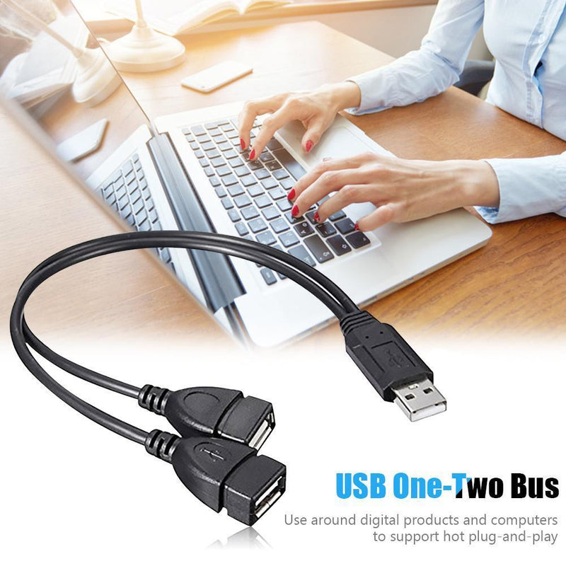 High Speed USB2.0 Male to Dual USB Female USB Charging Y Splitter Extension Cord