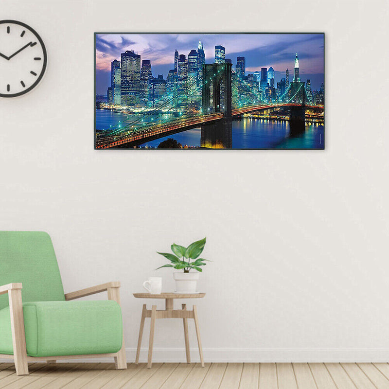 City Bridge Night Oil Paint By Numbers Kit DIY Acrylic Painting on Canvas Crafts