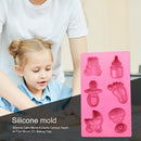 Silicone Cake Molds 6-Cavity Cartoon Pacifier Foot Mould DIY Baking Tray
