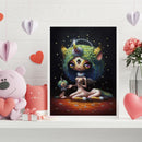 5D DIY Full Drill Round Shape Unicorns Rhinestone Diamond Drawing Kit for Home