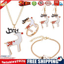 4pcs/Set Women Cartoon Elk Earrings Pendant Necklace Bracelet Jewelry Gifts