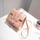 Fashion Women Solid Color Crossbody Bag PU Handbag Shoulder Bags (Pink)