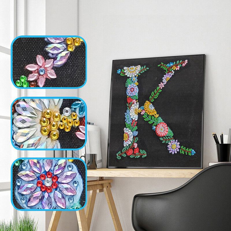 5D Diamond Painting DIY Letter K Partial Special Shape Drill Mosaic (X057) Newly