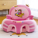 Infant Sofa Seat Skin Cartoon Plush Safety Seat Chair Without Cotton (Pink)