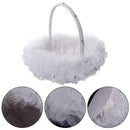Flower Girl Baskets The Fabric Lace Decoration Cute Flower Handle Basket Q9J4