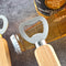 Stainless Steel Bottle Opener Wood Handle Drink Beer Cap Lid Kitchen Launcher