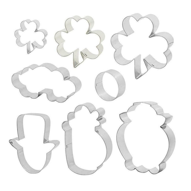8 Piece St. Patrick's Day Cookie Die Irish Clover Steel Cookie Die Z6M8