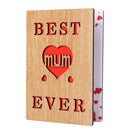 Mothers Day Greeting Card From Daughter/Son, DIY Wood Mum Card with Envelop