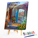 Backyard Flower Oil Painting By Numbers Kit DIY Frameless Picture On Canvas