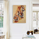 Handmade DIY Full Round Drill Diamond Painting 5D Yellow Tigers Poster Kit Newly