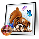 5D DIY Diamond Painting Pug Butterfly Full Round Drill Mosaic Rhinestone Picture