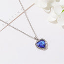 Blue Crystal Titanic Heart of Ocean Women's Necklace Heart Forever Pendant