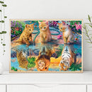 5D DIY Full Drill Diamond Painting Feline Cross Stitch Mosaic Kits Bedroom Decor