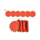 Embroiderd Christmas Poinsettia Table Runner Wedding Holiday Table Decor14x68in