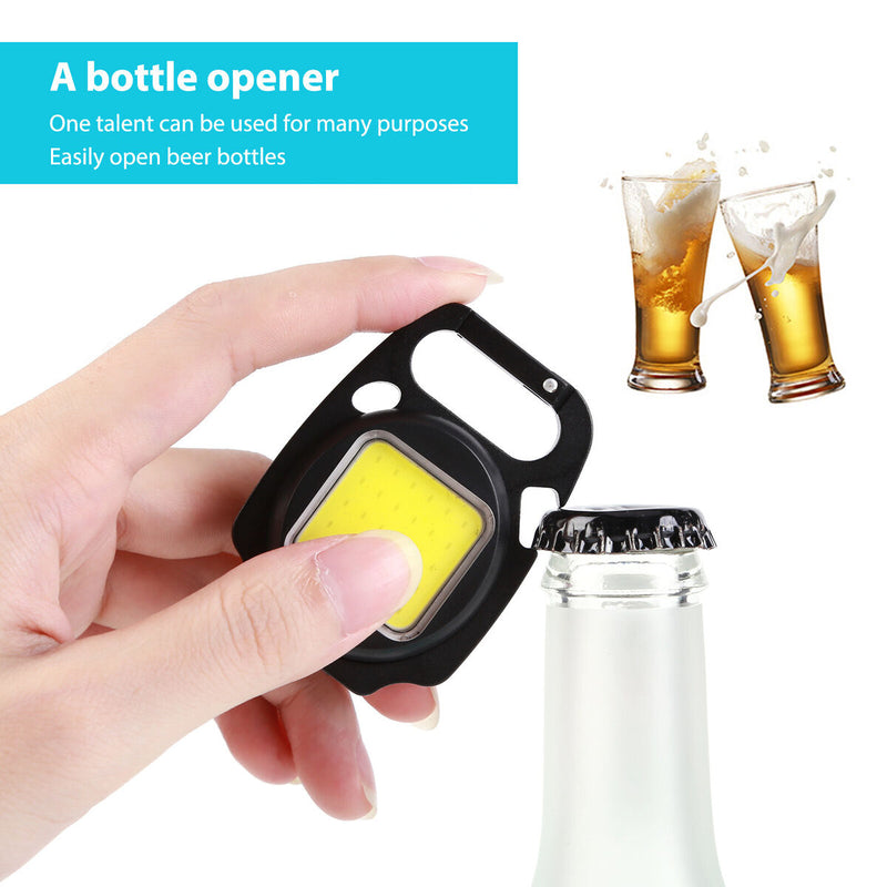 Keychain Flashlights COB LED 500 Lumens Pocket Small Work Lights (2 Sets)