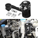 Baffled Car Oil Trap Catch Can Tank Set with Air Filter Pants Fuel Reservoir Kit
