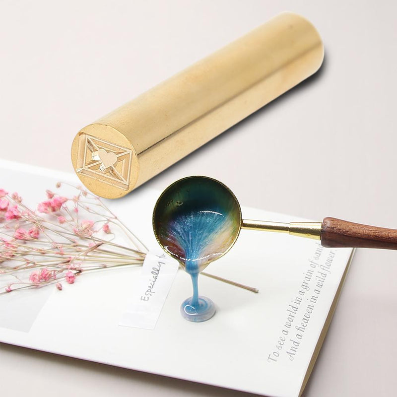 Cylindrical Brass Envelope Sealing Stamp for Document Customs Wedding Invitat