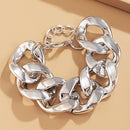 Hip Hop Twist Thick Chain Bracelet Women Simple Geometric Hand Chain Jewelry