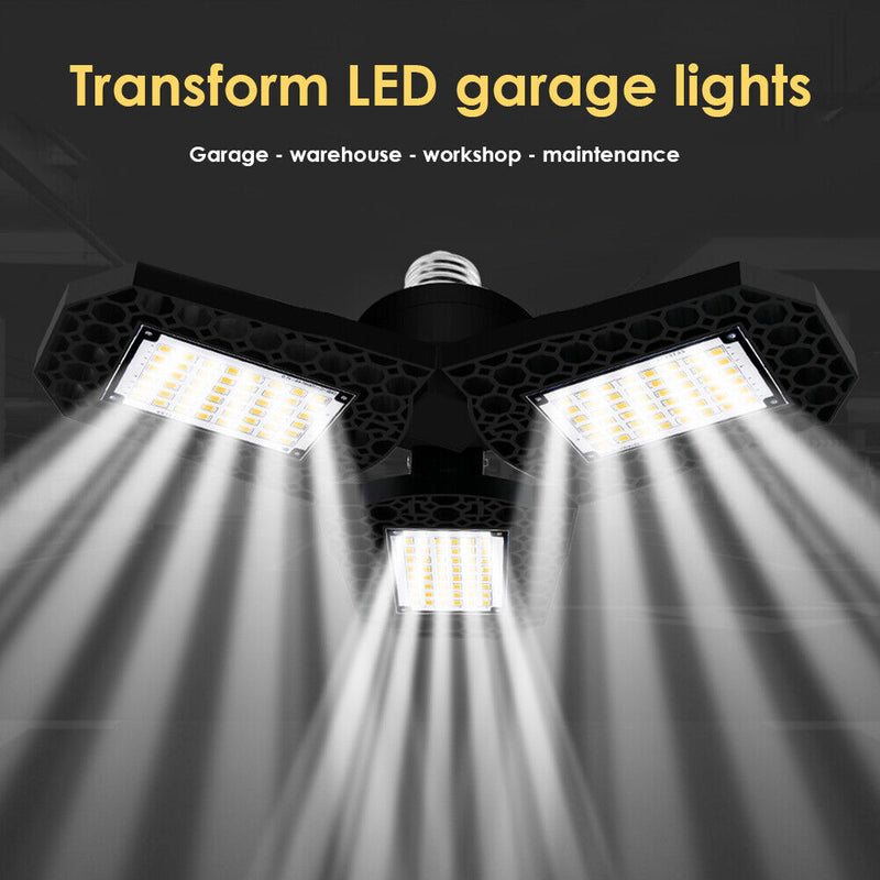 LED Foldable Industrial Light Outdoor Yard Workshop Garage Lamp (White 80W)