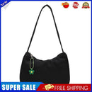 Women Purse Pure Color Underarm Bag Female Casual Shoulder Handbag (Black)