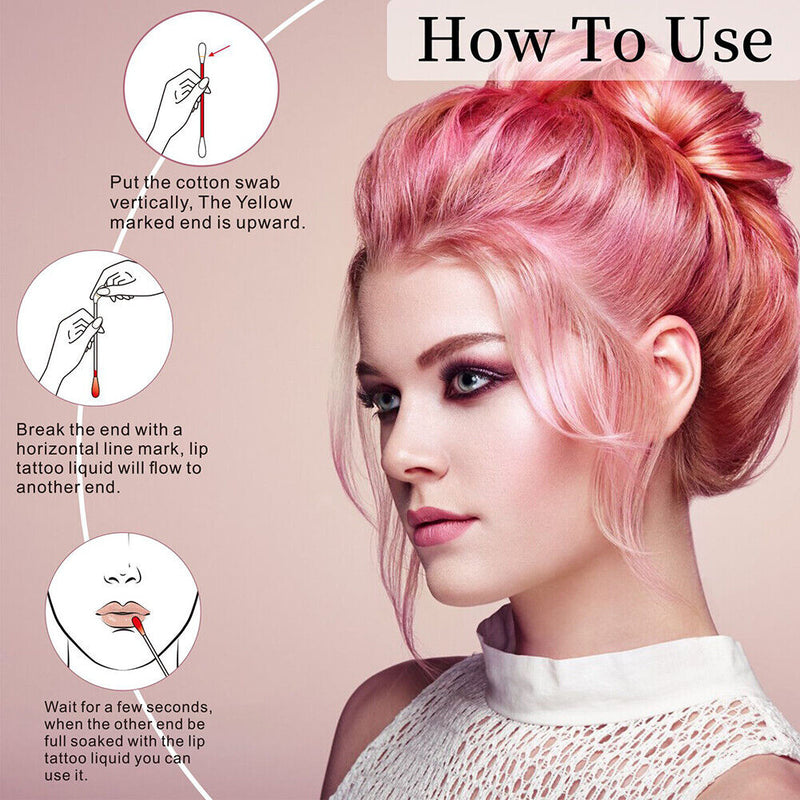 Cotton Swab Lipstick Long Lasting Makeup Cigarette Case Lip Glaze Non-Stick Cup