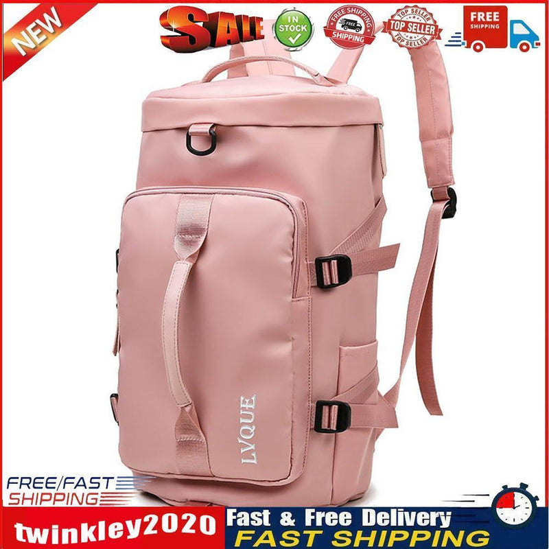 Unisex Backpack Travel Sports Compartment Gym Fitness Camping Bag (Pink) Newly