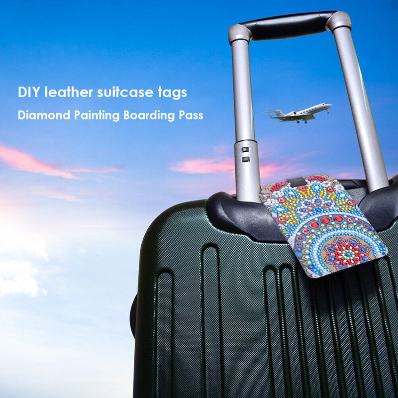 DIY Mandala Special Shaped Diamond Painting Leather Luggage Boarding Pass
