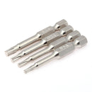 8Pcs 50mm Magnetic Head Bits S2 Chrome Plated Steel Torx Screwdriver Bit Se