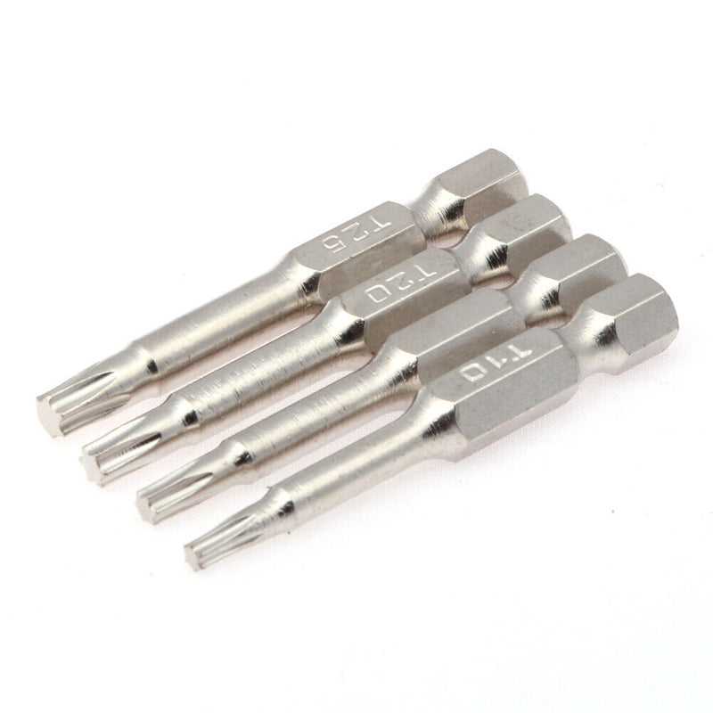 8Pcs 50mm Magnetic Head Bits S2 Chrome Plated Steel Torx Screwdriver Bit Se