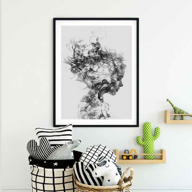 Oil Paint by Numbers Smog Girl Canvas Artwork Living Room Picture Art Decoration