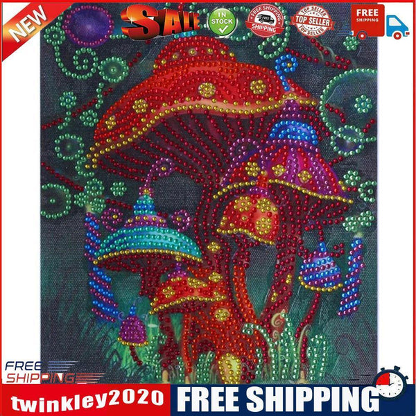 5D DIY Special Shaped Diamond Painting Color Mushroom Cross Stitch Mosaic