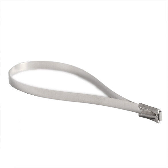100PCS 4.6x200mm Stainless Steel Exhaust Wrap Coated Locking Cable Zip Ties